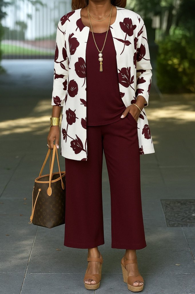 Kadın Uzun Kollu önü Açık Modal Ceket Kolsuz Viskon Iki Iplik Bluz Ve Pantolon üçlü Takım - Görsel 11