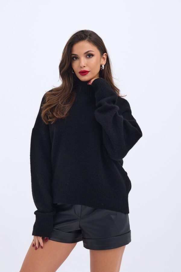 43041 TRİKO SIFIR YAKA KAZAK-ANTRASİT