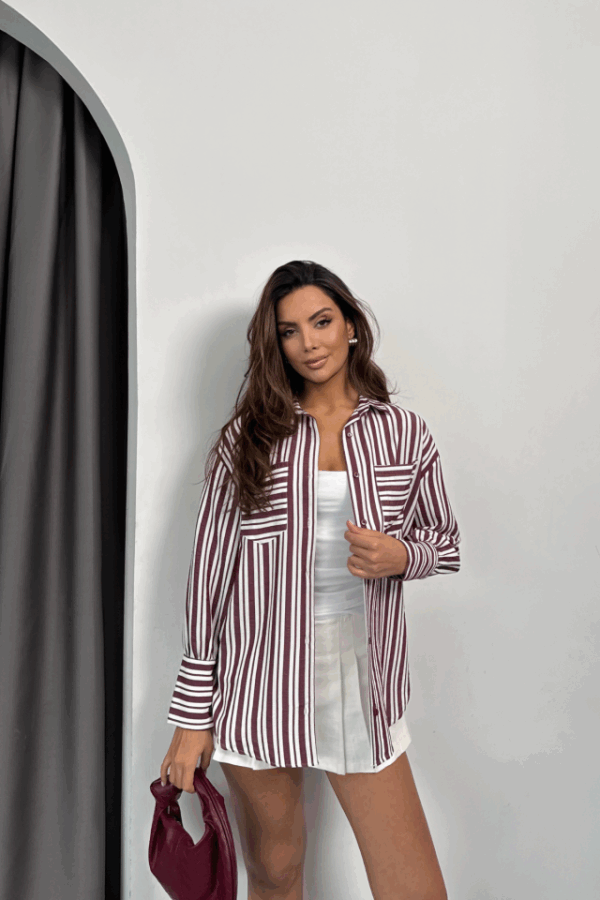 ÇİZGİLİ GÖMLEK - Lacivert