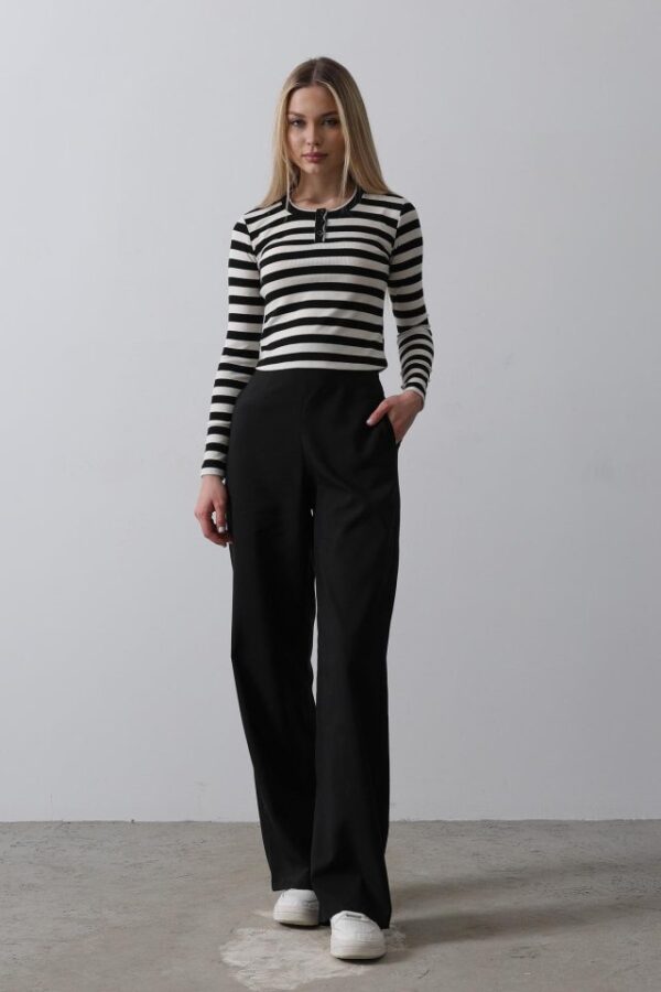 Beli Yarım Lastikli Palazzo Pantolon - Lacivert