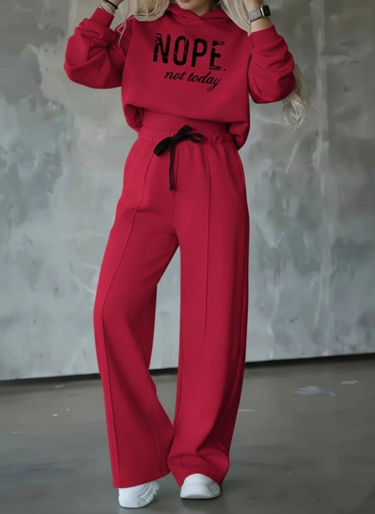 Kadın Uzun Kollu Nope Baskılı Beli Ribanalı Ikili Takım - Görsel 24