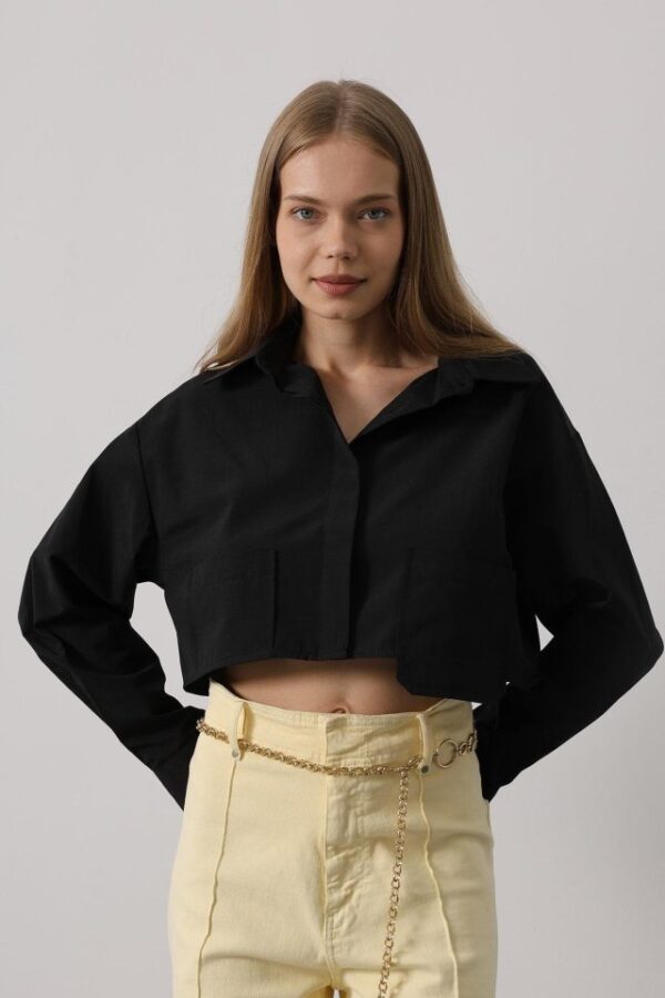 Kısa Boy Çift Cep Gömlek - İndigo