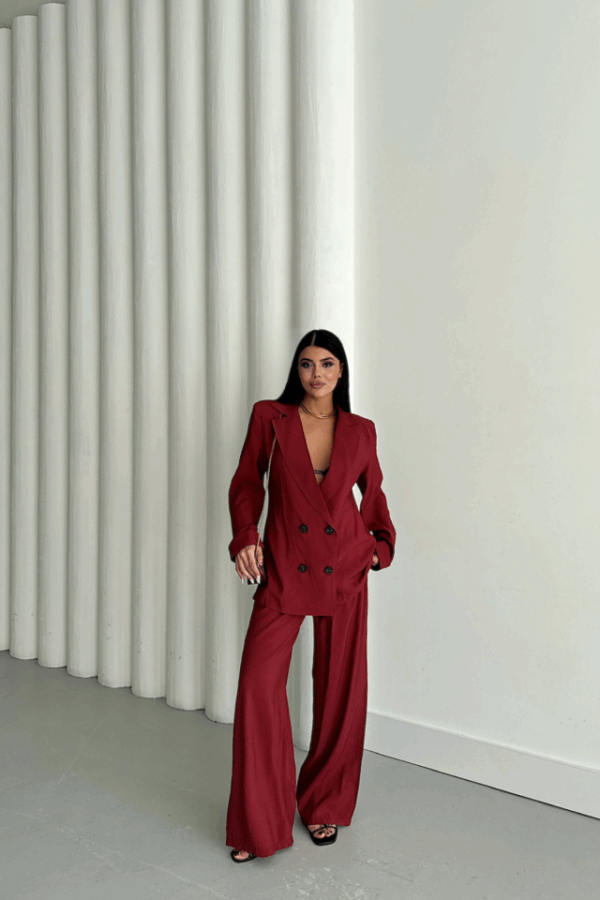 MODAL 4 DÜĞME ASTARSIZ CEKET - PANTOLON TAKIM - Sarı