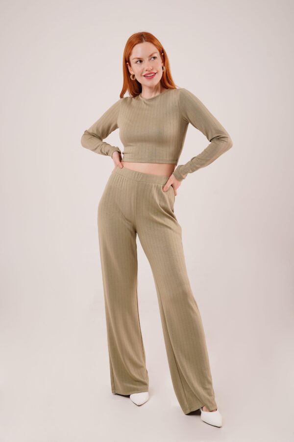 Fitilli Bluz Ve Pantolon Antrasit İkili Takım