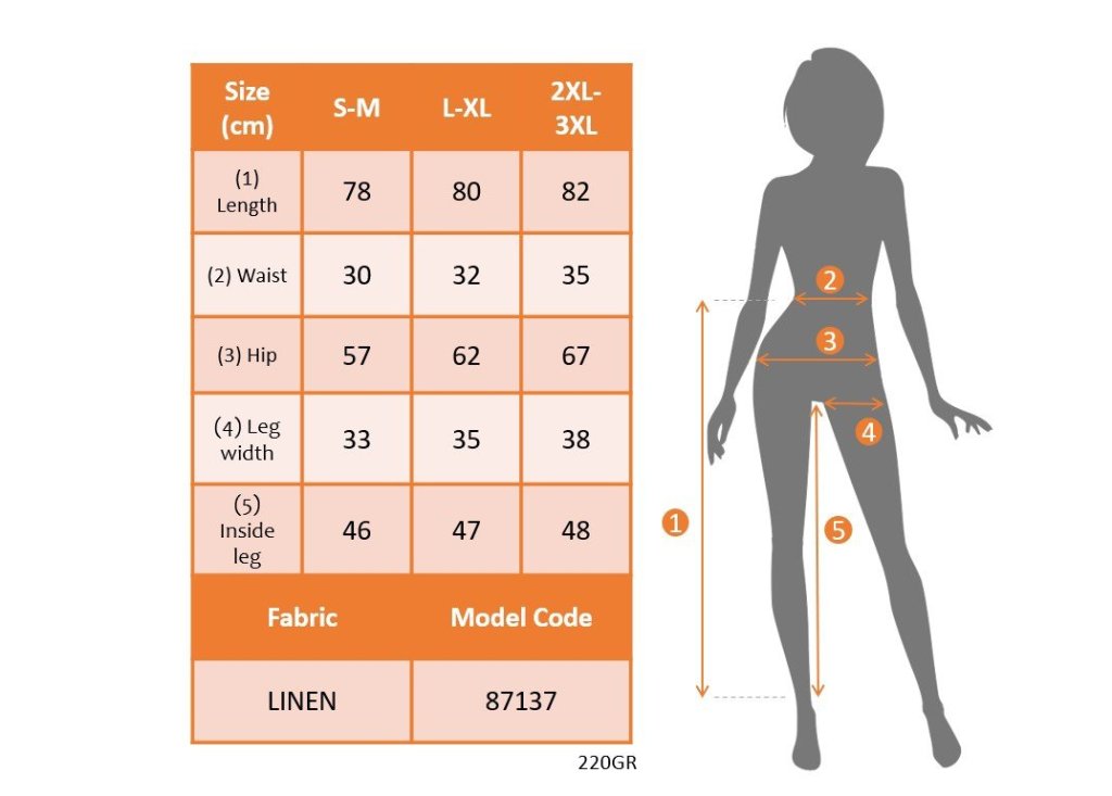 Kadın Beli Lastikli Düğme Ve Cep Detaylı Kapri Ithal Keten Pantolon - Görsel 6