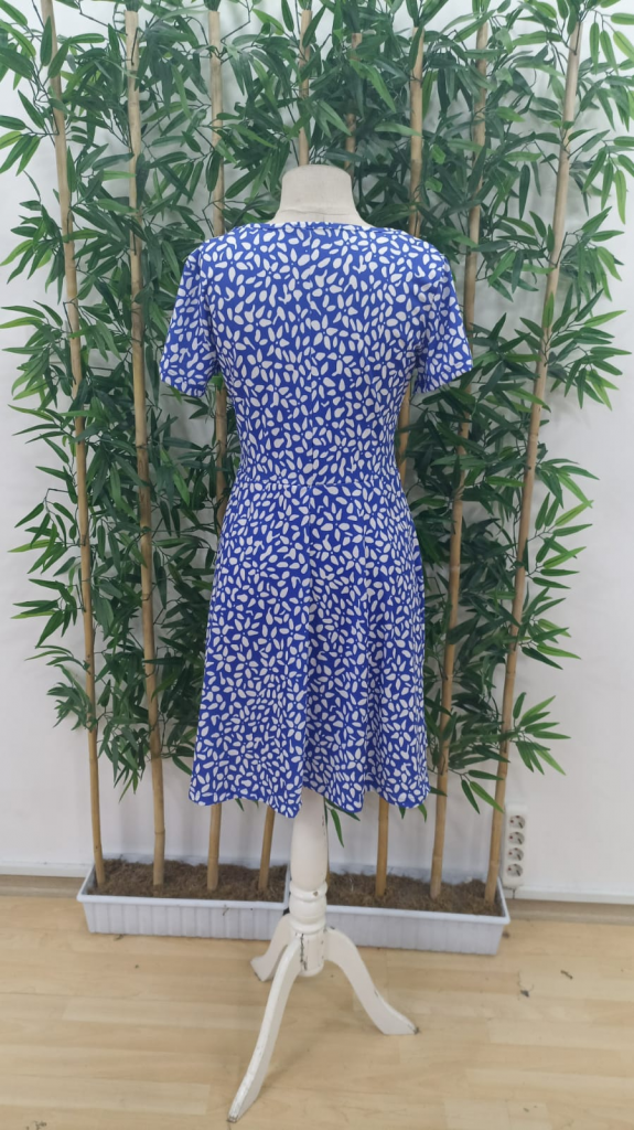 Kadın Kısa Kollu Mini çiçek Desen Süprem Elbise - Görsel 8