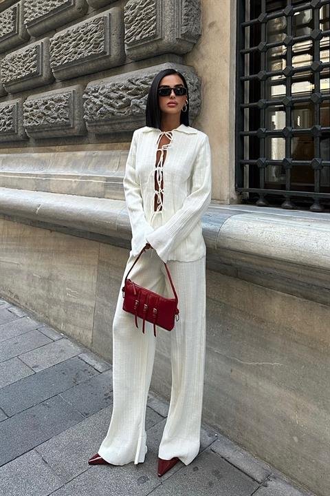 Krysia İp Bağlama Detay Fitilli Takım 9959