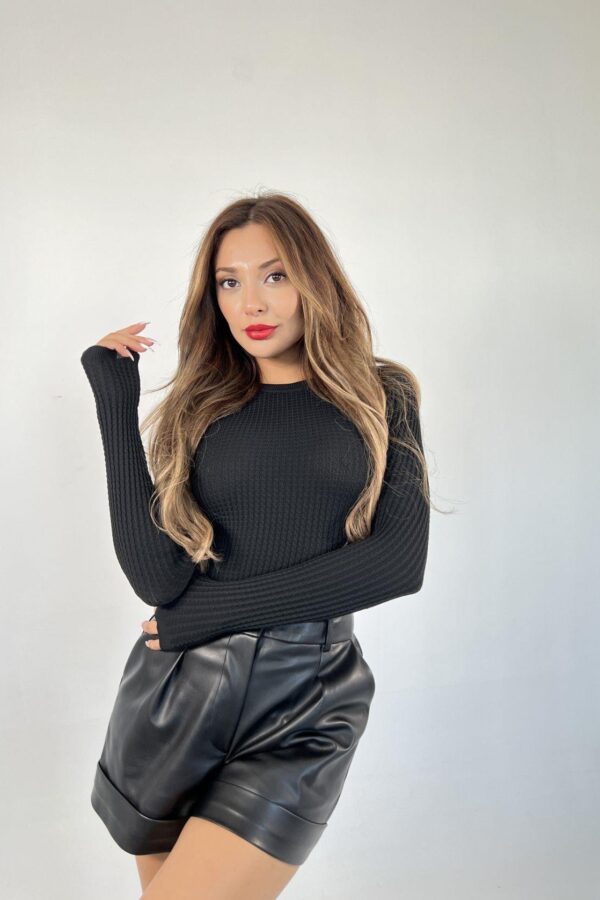 3062 SAĞ ÖRGÜ KAZAK-SİYAH