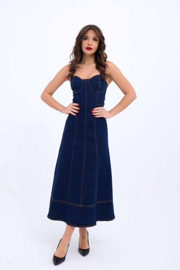 7090 KOT ELBİSE-MAVİ