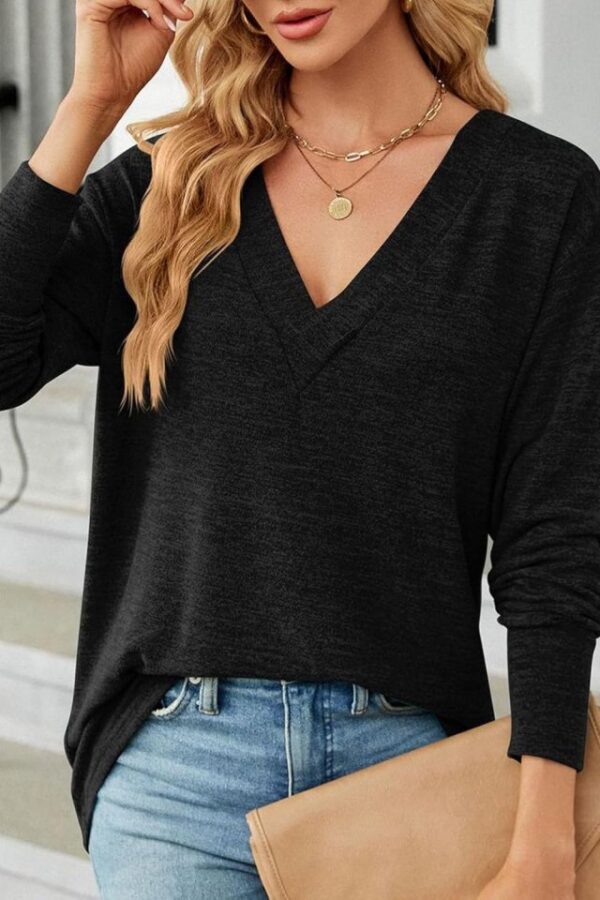 Kadın V Yaka Triko Bluz