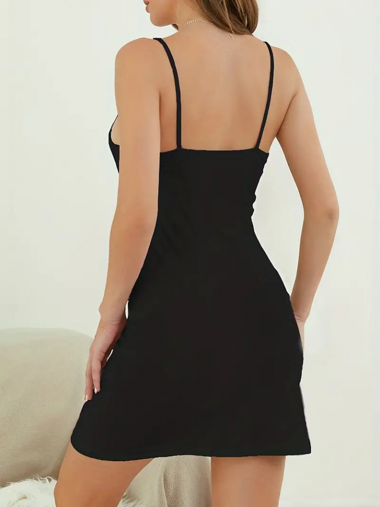 Kadın Kolsuz Askılı önden Düğmeli Viskon Elbise - Görsel 5