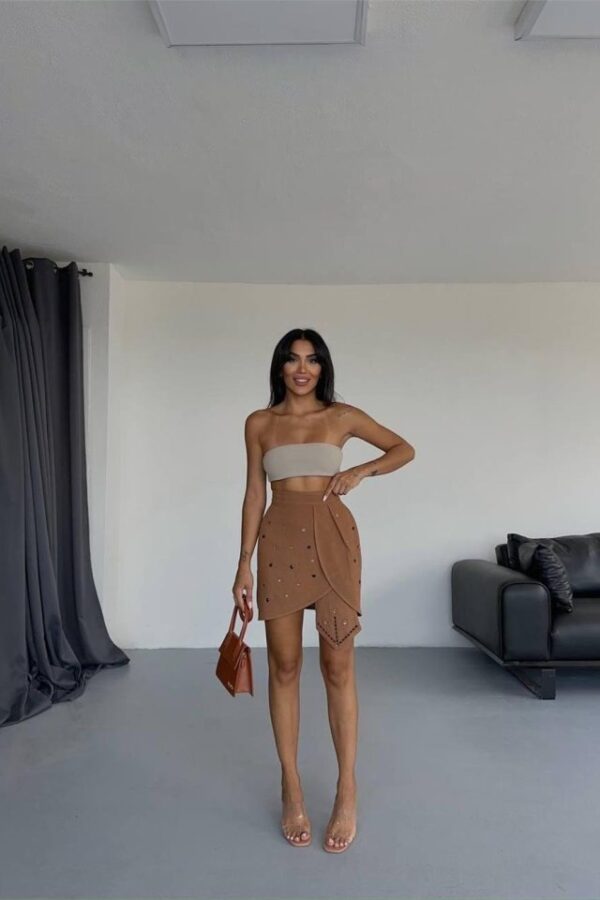 ZIMBA DETAYLI TASARIM ETEK KUYRUK DETAYLI - Kahverengi