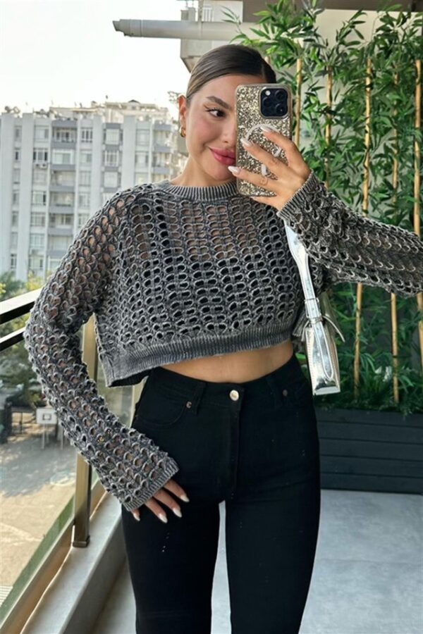 3958 TRİKO FİLE BOLERO-ANTRASİT