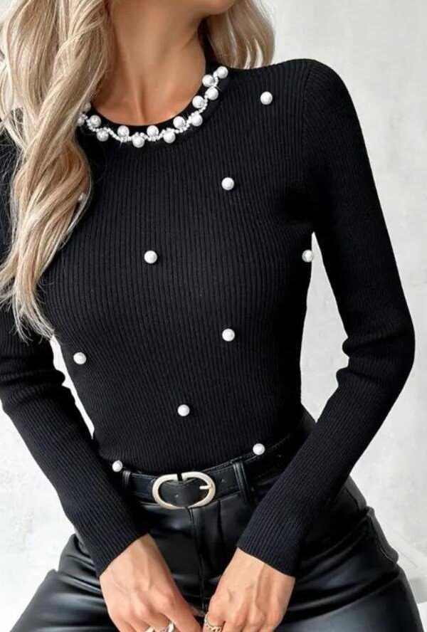 Kadın Bisiklet Yaka Inci Detaykaşkorse Bluz