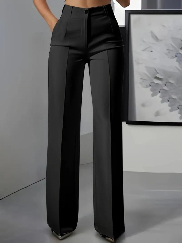 Kadın Yüksek Bel Cepli Ithal Krep Pantolon - Görsel 3