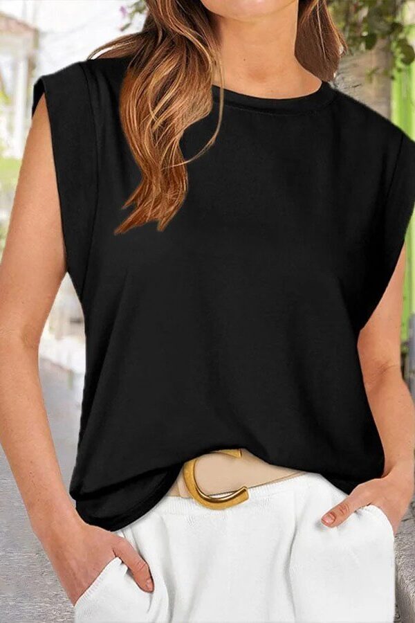 Kadın Kısa Kollu Bisiklet Yaka Viskon Bluz