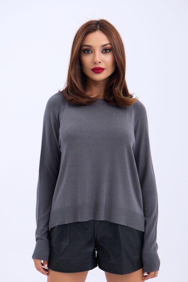 4201 TRİKO SIFIR YAKA BASİC SALAŞ-ANTRASİT