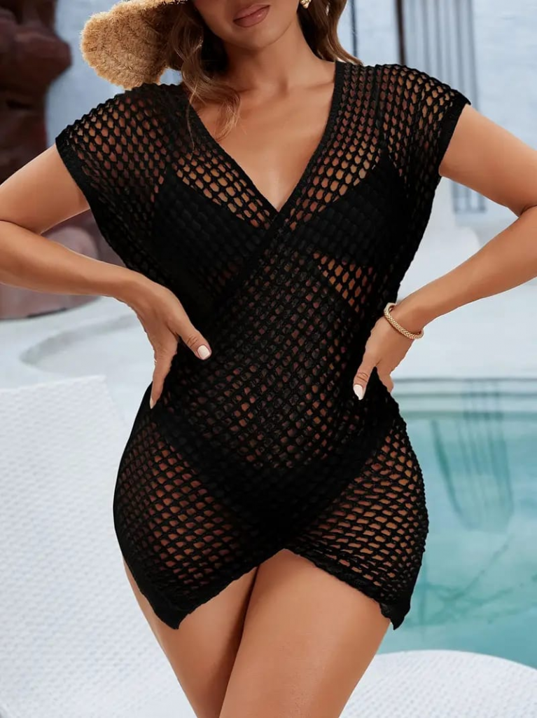 Kadın Kruvaze Detay Ajurlu Triko Pareo - Görsel 15