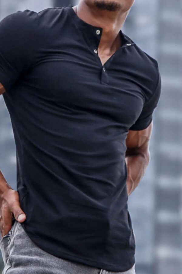 Kadın Kısa Kollu Hakim Yaka önü Düğmeli Viskon Tişört