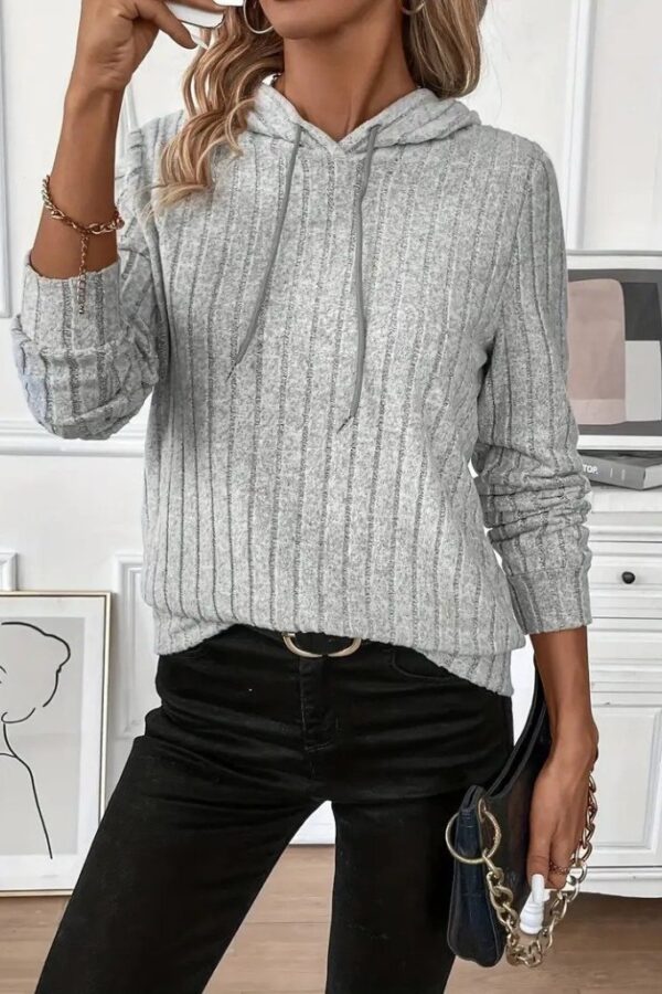 Kadın Uzun Kollu Kapşonlu Bağcıklı şardonlu Kaşkorse Bluz