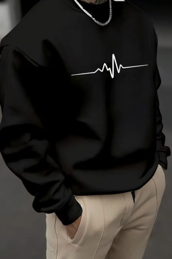 Erkek Uzun Kollu Baskılı Iki Iplik Sweat