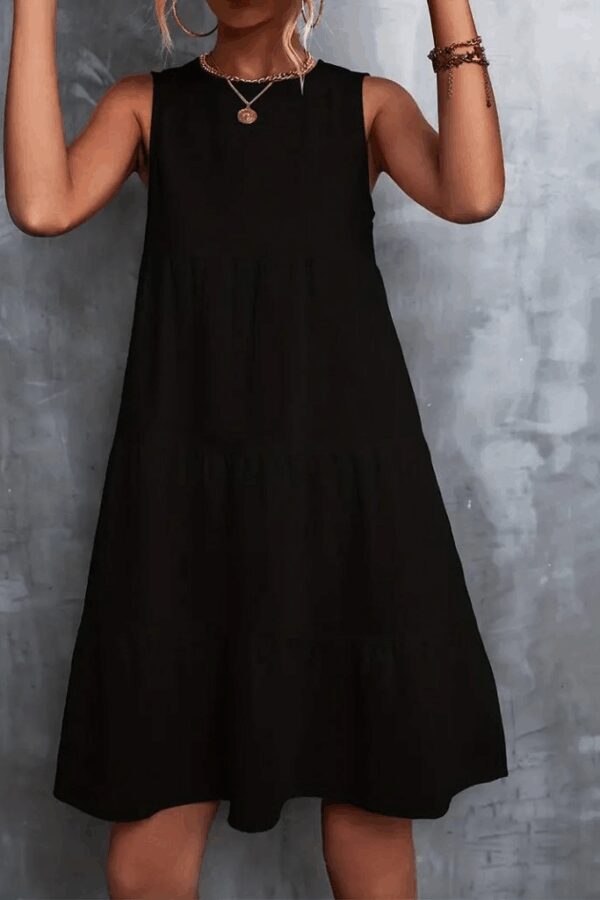 Kadın Sıfır Kol Bisiklet Yaka Aerobin Elbise