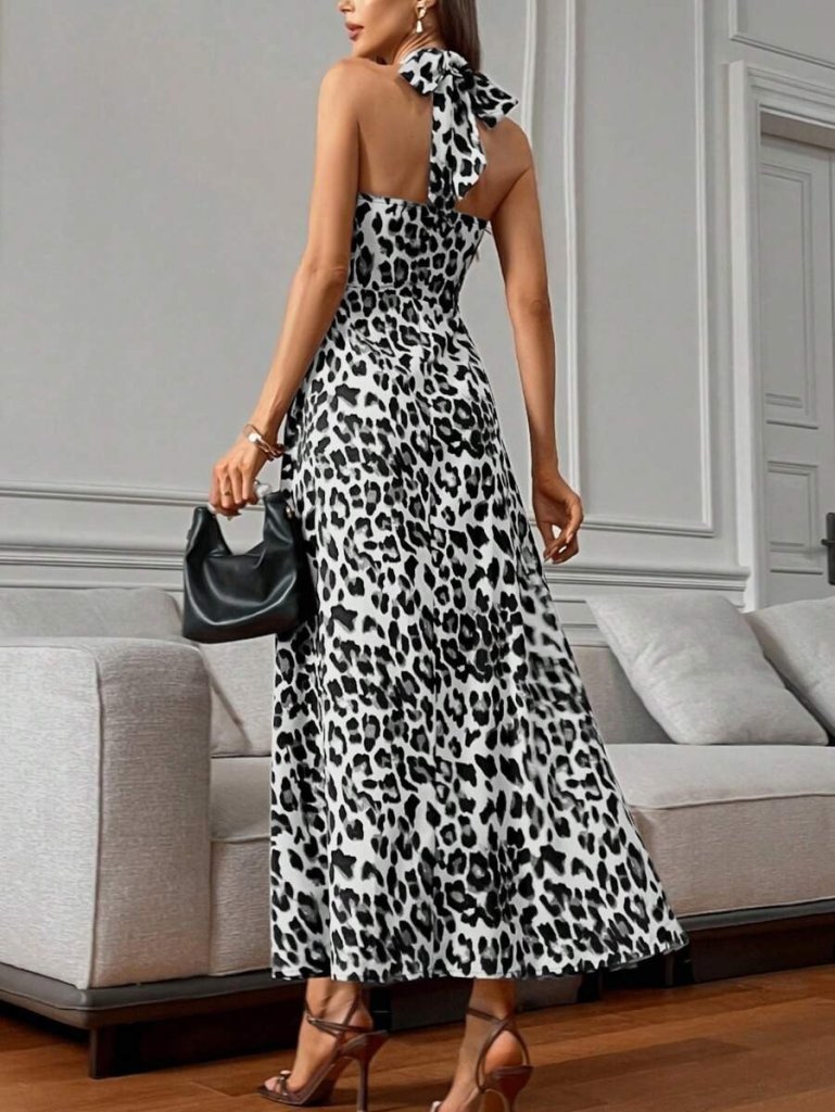 Kadın Omuzlardan Açık Boyundan çapraz Bağlama Detaylı Süprem Elbise - Görsel 10