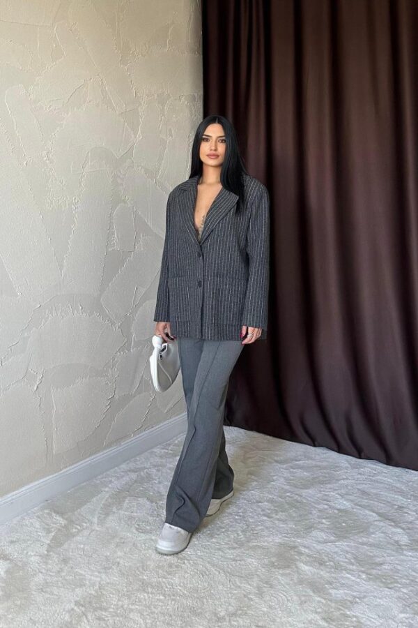 Antrasit Bel Büzgülü Pantolon