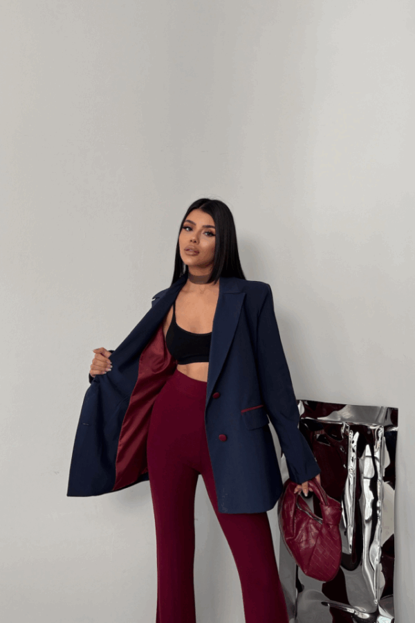 TASARIM CEKET KAPLAMA DÜĞMELİ - Lacivert