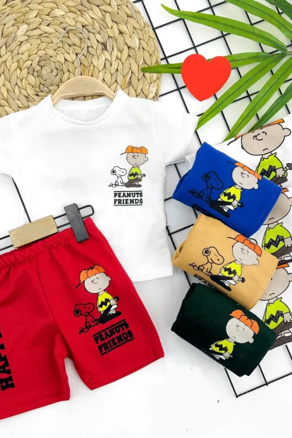 9-12-18-24 Ay Tişört-şort Baskılı Yazlık 2li Erkek Bebek Takımı