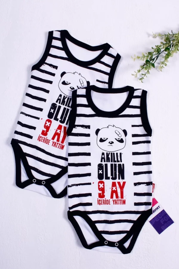 9 Ay İçeride Yattım Yazılı Unisex 2'li Bebek Body