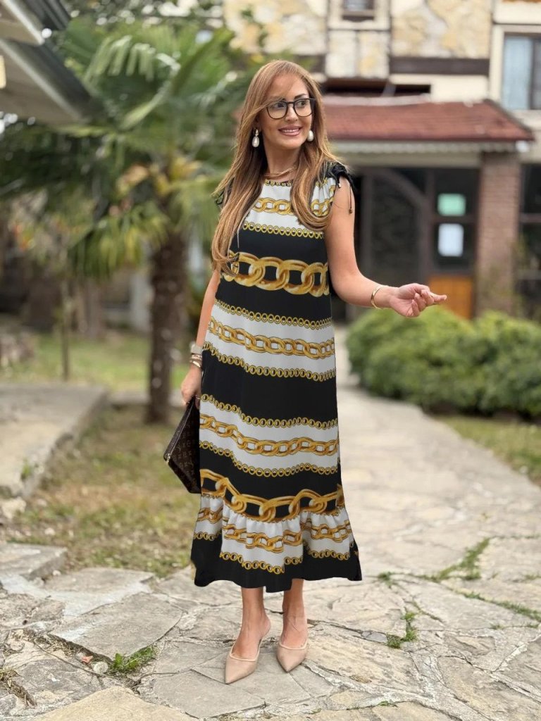 Kadın Omuzlardan Büzgülü Kayık Yaka Fırfırlı Janjan Krep Elbise - Görsel 12