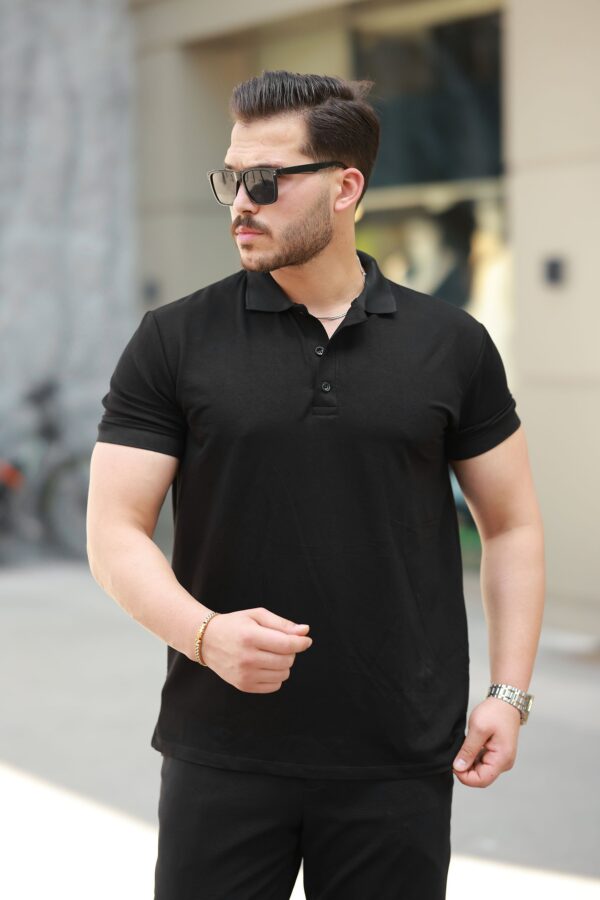 Erkek Kısa Kollu Yakalı Viskon Iki Iplik Erkek Tişört