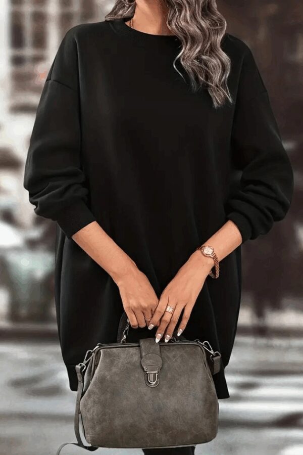 Kadın Uzun Kollu Bisiklet Yaka Iki Iplik Elbise