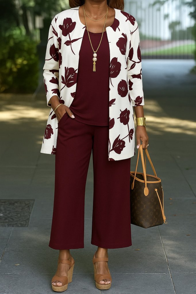 Kadın Uzun Kollu önü Açık Modal Ceket Kolsuz Viskon Iki Iplik Bluz Ve Pantolon üçlü Takım - Görsel 9