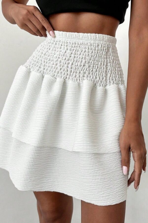 Kadın Beyaz Gipeli Suprem Kumaş Etek