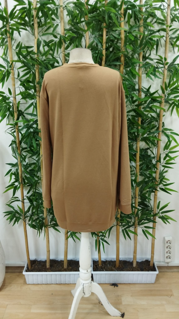 Kadın Uzun Kollu Bisiklet Yaka Kalp Desenli Kısa Viskon Elbise - Görsel 19