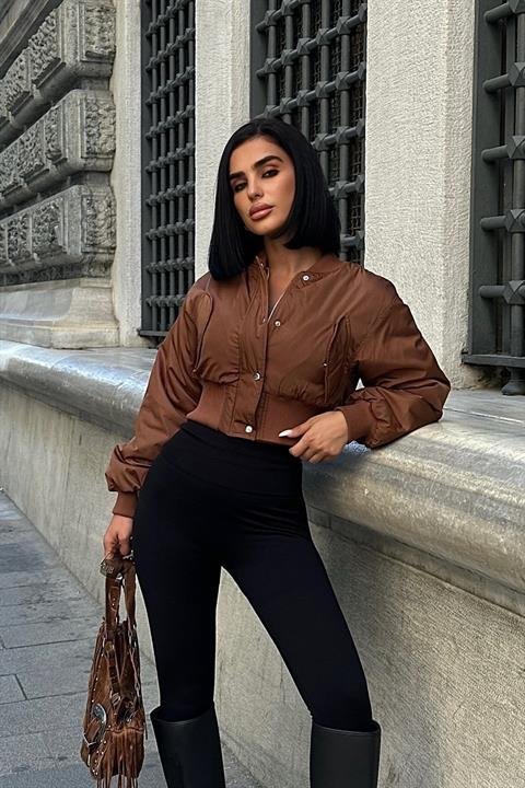 Miecka Crop Bomber Ceket 7022-8