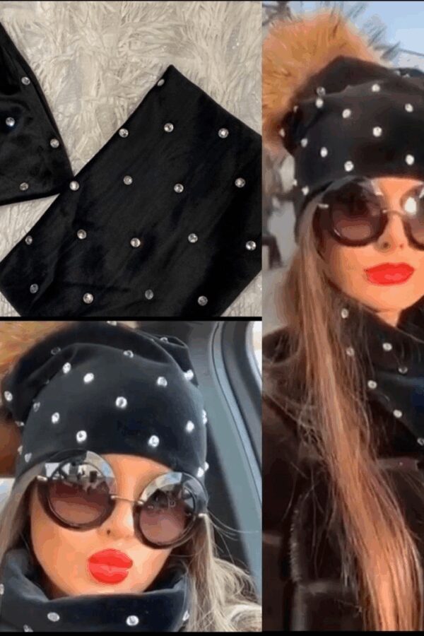 Kadın Taş Detay Boyunluk Ve Bere Takım