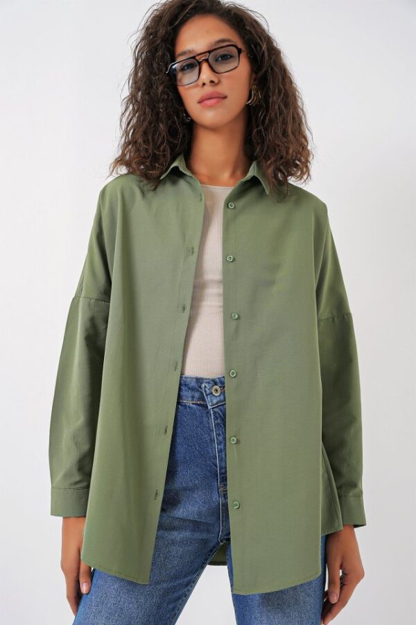 3900 Oversize Uzun Basic Gömlek - Siyah