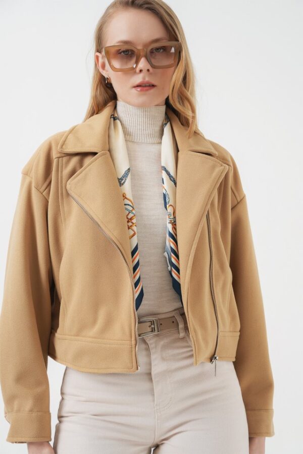 0717 Kısa Kaşe Ceket - Bej