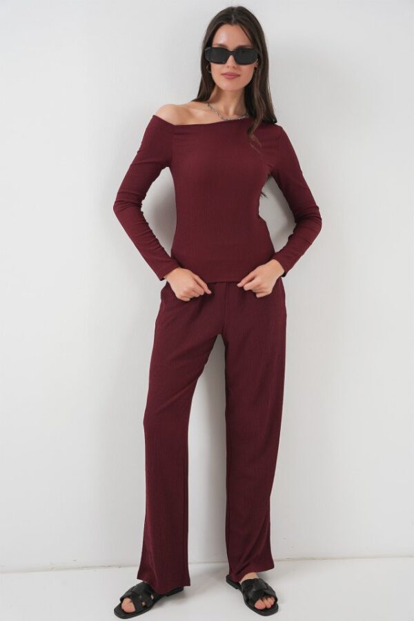 6708 Düşük Omuz Alt Üst Takım - Siyah