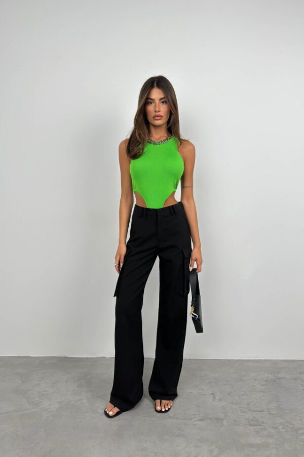 Pencere Detay Yüzücü Bodysuit