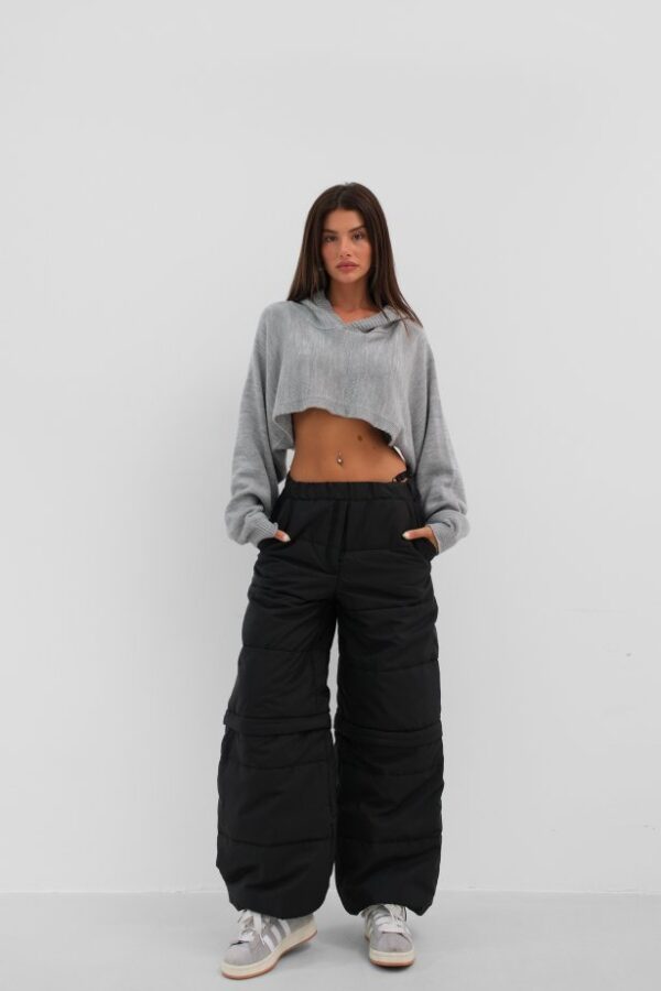 Fermuar Detay Kapitone Pantolon