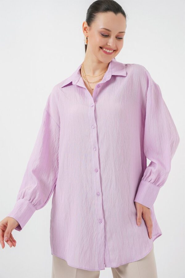 Çizgili Uzun Gömlek Tunik 5963 - Zümrüt Yeşili