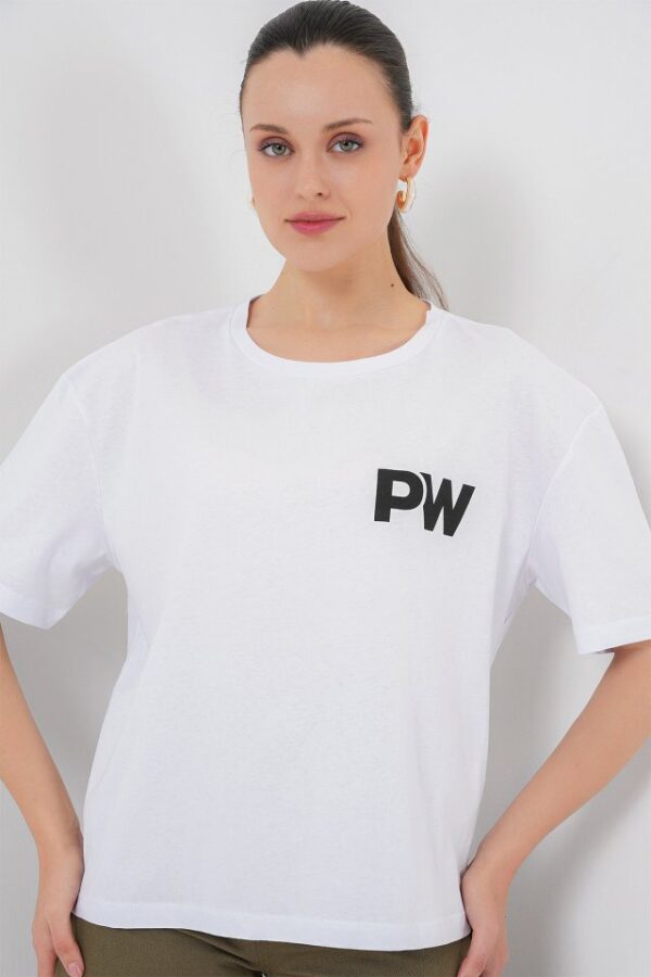 Baskılı Basic Tişört 4343 - Beyaz