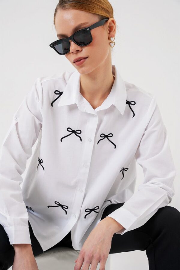 Fiyonk Detay Gömlek 20311 - Pembe