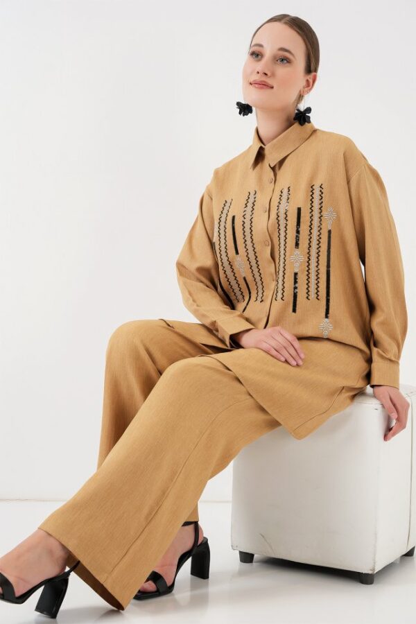 Desenli Tunik Pantolon İkili Takım 6720 - İndigo