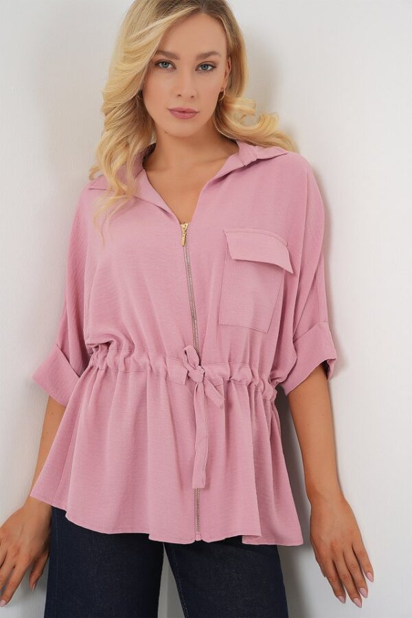 Fermuarlı Gömlek 0721 - Mavi