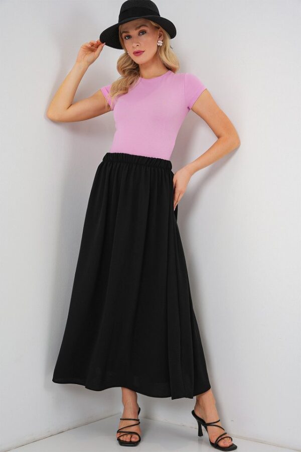 Uzun Ayrobin Etek 8050 - Siyah